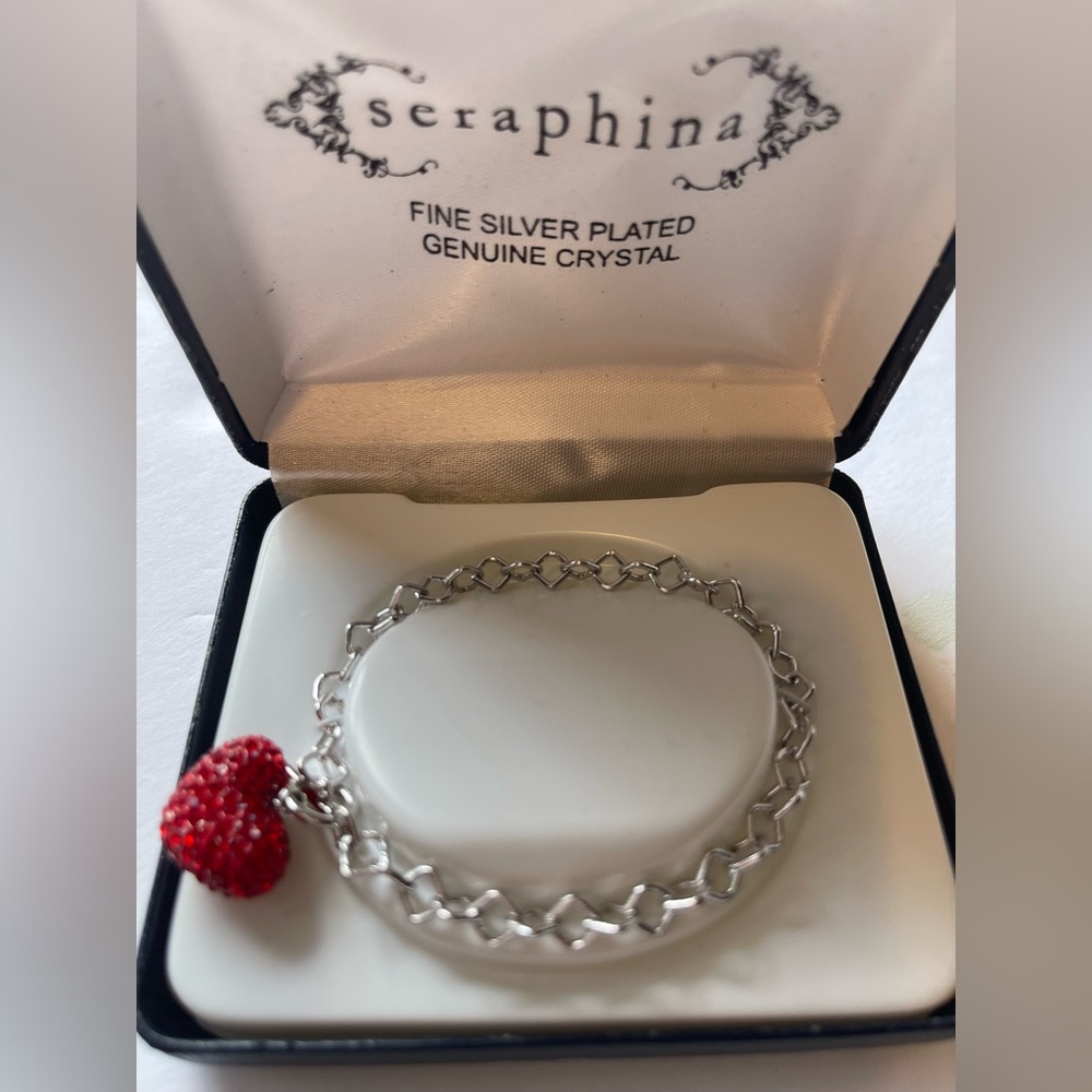 Seraphina Silver plated bracelet with red. ♥️ heart - Picture 2 of 6